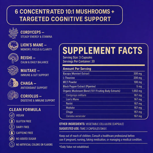 Mushroom Performance Blend - Focus, Drive & Recovery